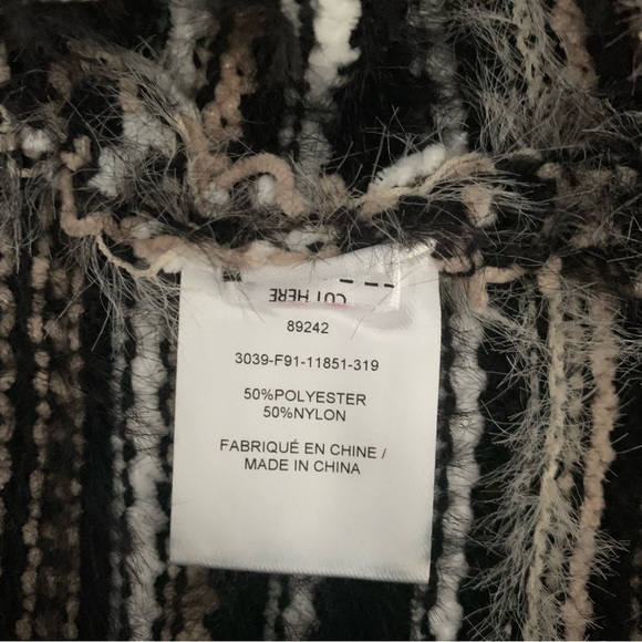 Laura Contrast Trim Textured Striped Cardigan Sweater, Size Small - Picture 10 of 11